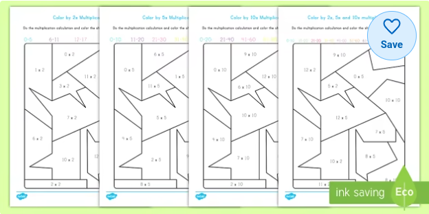 Color By 2s, 5s and 10s Multiplication Activity | Lesson Plan